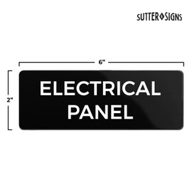 Electrical Panel Sign, Durable ABS Plastic with Full Adhesive Backing, Sign for Door or Wall, 2x6"