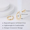 Gacimy 14K Gold Plated Criss Cross Hoop Earrings for Women,