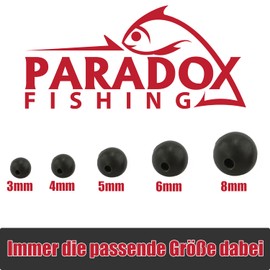 Paradox Fishing Rubber Beads Set 3 mm - 8 mm I 120 Pieces I Rubber Beads Fishing Stopper Beads for Fishing Beads Fishing Accessories - Perfect with Rubber Stopper Fishing