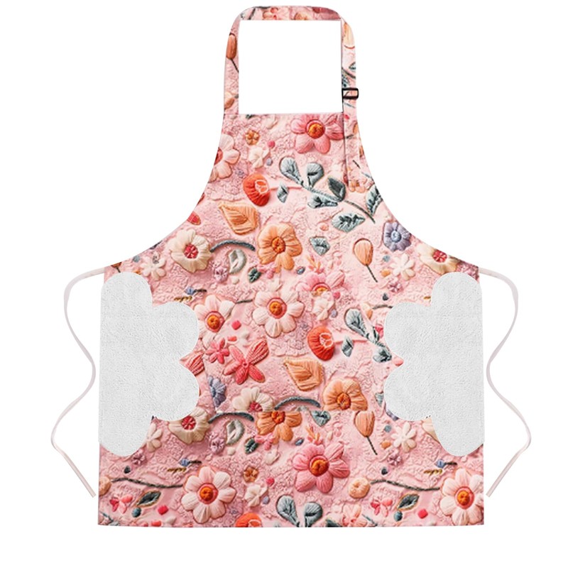 PUBMIND Floral Apron for Women with Pockets, Adjustable Chef Aprons
