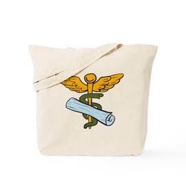 CafePress Caduceus Tote Bag Reusable Natural Beige Canvas Shopping Bag