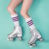 Skate Gear Sparkly Retro Quad Roller Skates (Glitter Silver, Women's