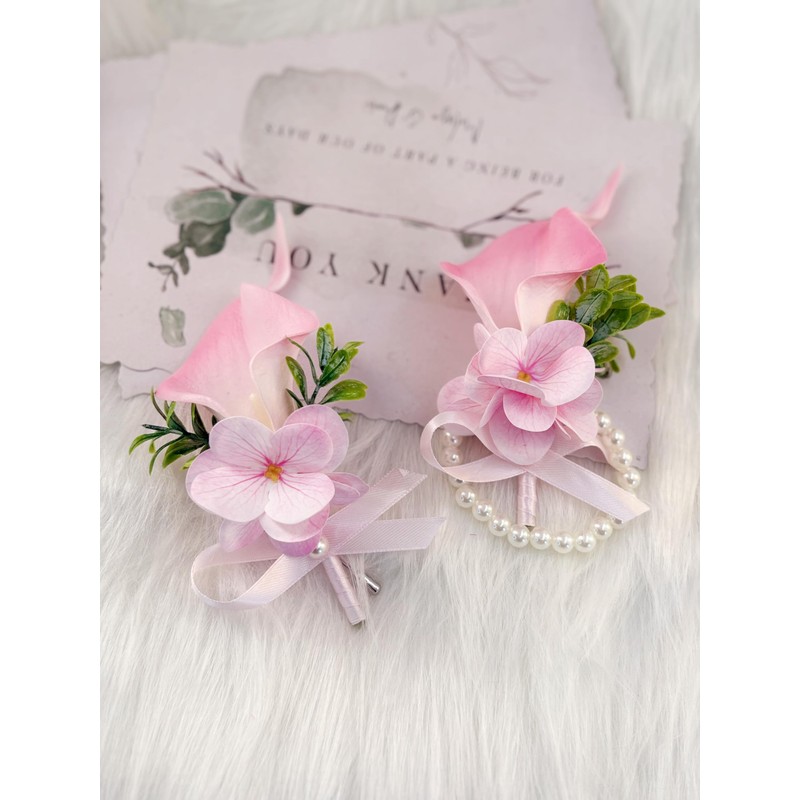 Artificial Calla Lily Corsage and Boutonniere Set for Wedding Flower