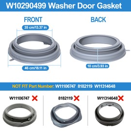 Upgraded W10290499 Washer Door Seal Bellow Compatible with Whirlpool Duet Washer Door Seal WFW9150WW01 WFW9150WW00 WPW10381562 MHWE200XW00 Maytag Whirlpool Front Load Washing Machine Seal Parts