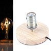 E26/E27 Table Lamp Holder Household Retro Wooden Lamp Base with