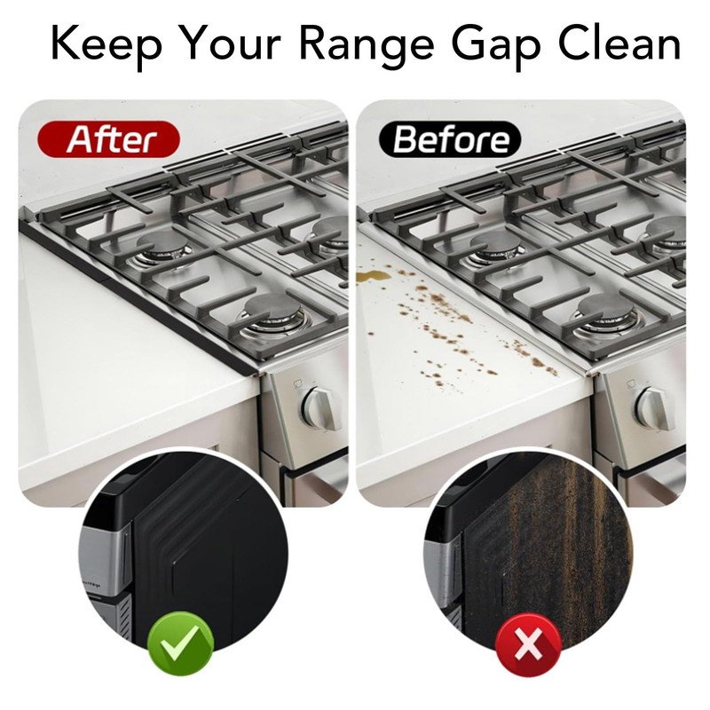 Stove Gap Covers, 4 Pack Stainless Steel Stove Gap Filler,