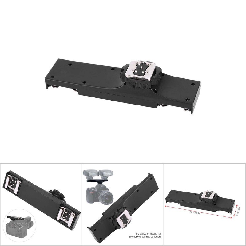 Quality Ultralight Dual Hot Shoe Splitter for SLR Camera Camcorder