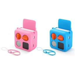 StarMei-HJXD 2 Pack Silicone Cover for Yoto Mini Player (2024 Edition), Protective Case Compatible with Yoto Mini Audio Player Soft Shell Cover (Pink + Blue)