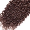 Dokksiiia Brown Kinky Curly Bundles Human Hair Color 4# Dark