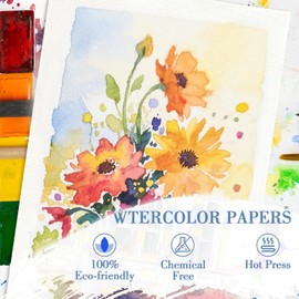 Tzylomirx Watercolor Paper, Watercolor Paper Cotton, 140LB/300GSM Cold Press, for Kids and Adults, 13.5x19.5 CM