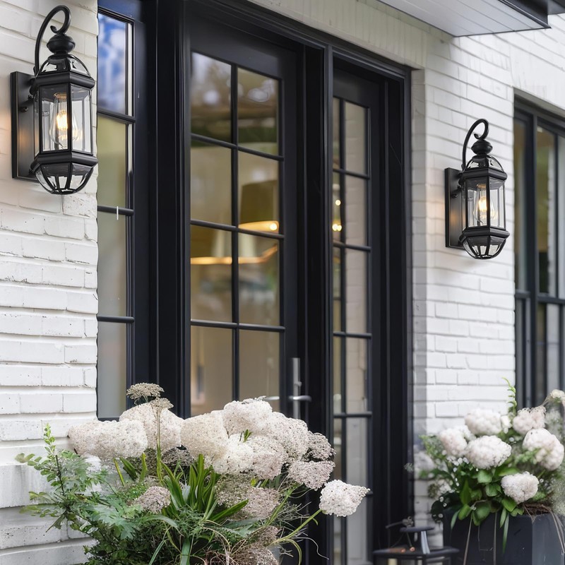 Milaii Outdoor Light Fixture 17" Copper Exterior Wall Lights Black