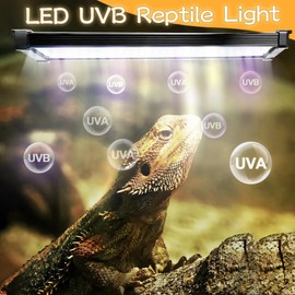 11-Inch 15W LED UVB Light for Reptiles with Dimming & Timer, Adjustable 20.0 UVB UVA Lamp for Bearded Dragons, Turtles, Snakes – Full Spectrum UVI Lighting Fixture for Desert & Tropical Habitats