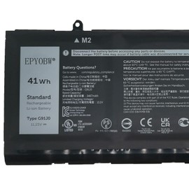 EPYOBW G91J0 Laptop Battery 41Wh Compatible with Dell Latitude 3320 3420 3520 / Inspiron 3510 3520 3530 5310 5510 / Inspiron 5410 7420 7430 2-in-1 / Vostro 3420 5310 Series V6W33 TN70C 0FH3K2 0MVK11