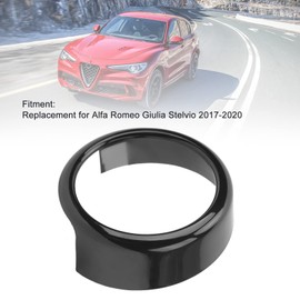 Compatible with Alfa Romeo Giulia Front Grille Emblem Glossy Black Exterior Badge Decoration Cover Trim Stickers