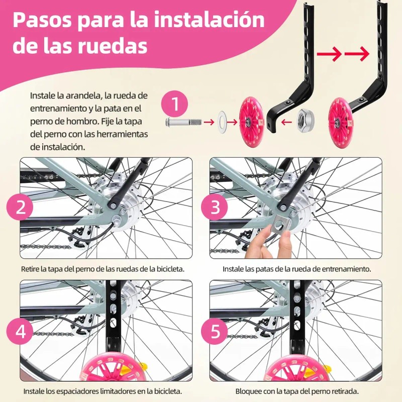 Rueditas para bicicleta ninos Mirrend llantas entrenadoras 12 14 16