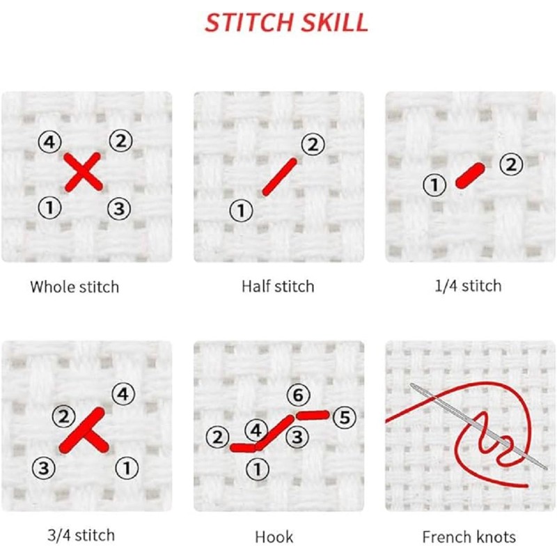 Aiorkeng Cross Stitch Kits Stamped Full Range of Embroidery Starter