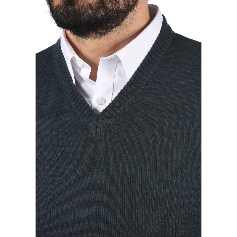 Blend Larsson Men's Knitted Sweater Vest Fine Knit with V-Neck