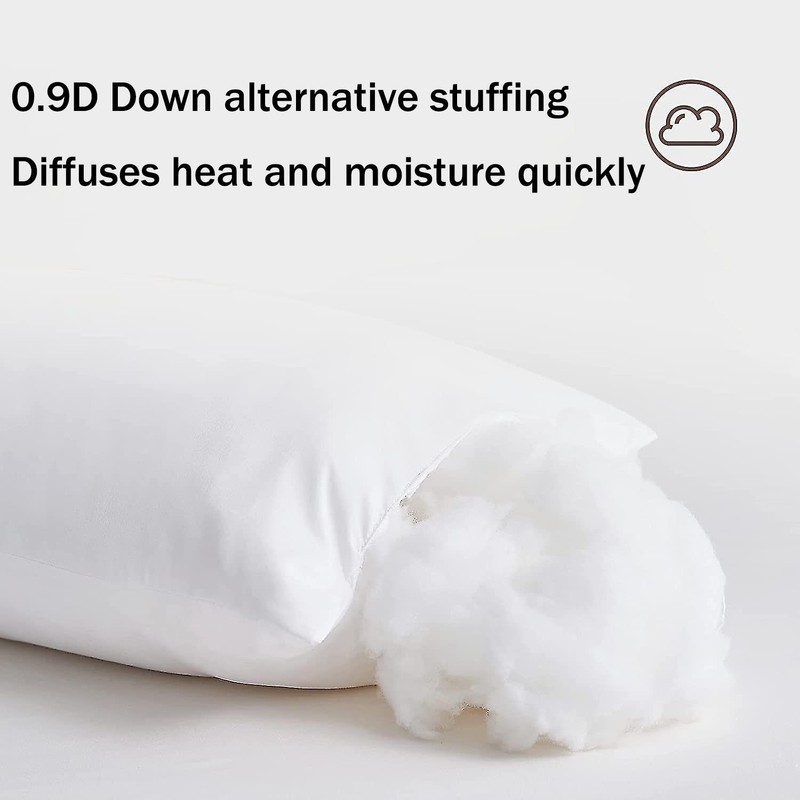 Gooeb Flat Bed Pillows Queen Size Set of 2 Soft