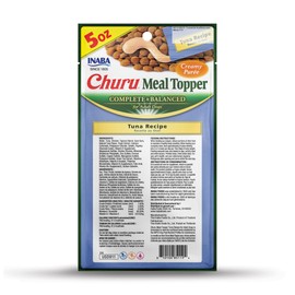 INABA Churu Meal Topper for Dogs, Complete & Balanced, Creamy, Lickable Purée Dog Food Toppers, 1.69 Ounce Tube, 3 Tubes (3 per Pack), Tuna Recipe