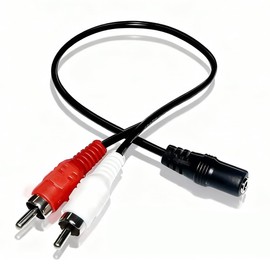 WAIRUIGOOD 40cm Audio Conversion Cable RCA Pin (2 Red and White) to 3.5mm RCA Audio Cable for Connecting