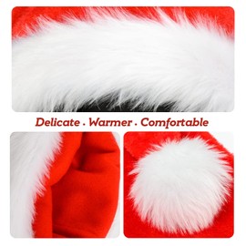 BOSONER Santa Hats Adult: Christmas Hat Xmas Holiday Hat Unisex Velvet for Christmas New Year Party Supplies