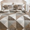 Dintszyayue Quilt Queen Size Brown, 3 Pieces Patchwork Bedspread Bedding