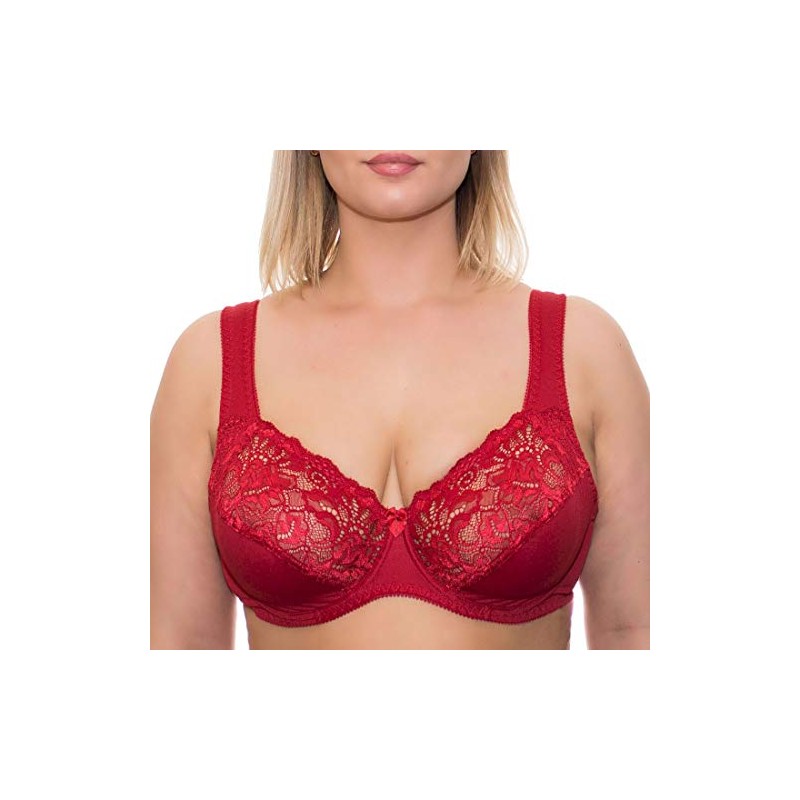 Wide Strap Bra Plus Size Full Coverage Underwire Support Panels