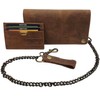 Buffalo Full Leather Biker Wallet with Metal Chain and Removable