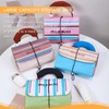 ZELICONTU Striped Foldable Makeup Bag Travel Toiletries Organizer, 4-in-1 Detachable
