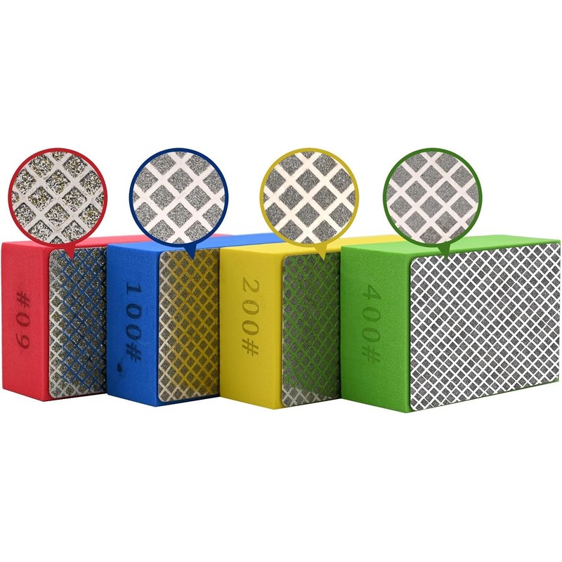 EGOFIX 4pcs Diamond Hand Polishing Pads for Ceramic Tile Glass