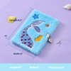 WERNNSAI Plush Mermaid Notebook - Sparkly Embroidery Girls Diary with