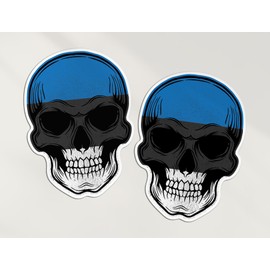 2 x 10cm Estonia Skull Stickers - Estonian Europe Flag Travel Holiday Pirate Funny Kids Girls Boys Men Women Scrapbook Sticker #82073