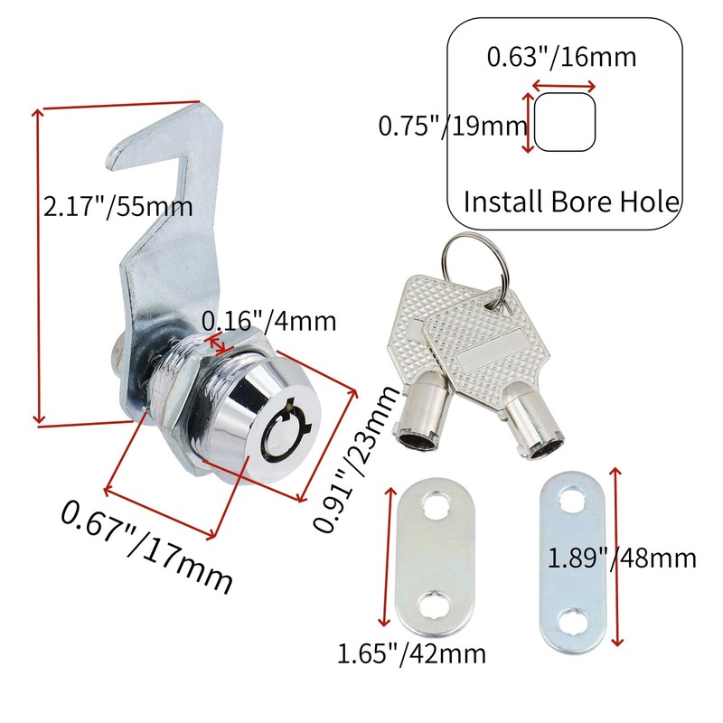 Nicerity 2 Packs RV Storage Lock with Keys Zinc Alloy