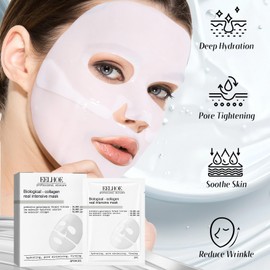 3-in-1-Collagen Maske Overnight, Kollagen Deep Hydration Mask,Straffend Moisturising Bio-dance Collagen Mask,Gesichtsmaske Porenverkleinerung,Tuchmaske für Alle Hauttypen,4 Stück