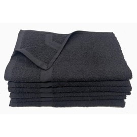 Towel Supercenter 15X25 Hand Towels Salon Towels Gym Towels 100% Cotton for Salon, Spa, Golf, Gyms 24pack 36pack 60pack 120 Pack (Black, 60)