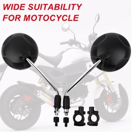 Minho Universal Rearview Mirrors X War 10mm Bolt Handle Bar Mount Clamp Fit for Honda MSX125 Grom 2014-2022 CMX 300 500 Rebel 2017-2022 Silver Round Motocycle Mirror Monkey 125