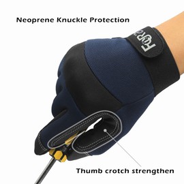 FOUR-AM Work Gloves Men & Women, Utility Mechanic Working Gloves High Dexterity Touch Screen For Multipurpose,Excellent Grip M