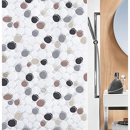 Spirella Dido Anti-Mould Shower Curtain Anti-Bacterial, Washable, Waterproof PEVA 180 x 200 cm Brown Grey Black