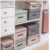 EURXLQ 6 Foldable Storage Boxes with Lids, Linen Fabric Foldable