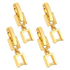 Foldover Extension Jewelry Clasps 4 Pcs Gold Plated Fold Over Clasp Necklace Extension Clasps Metal Bracelets Extenders Clasp Small Fastener for Women Jewelry Making Repair Kit