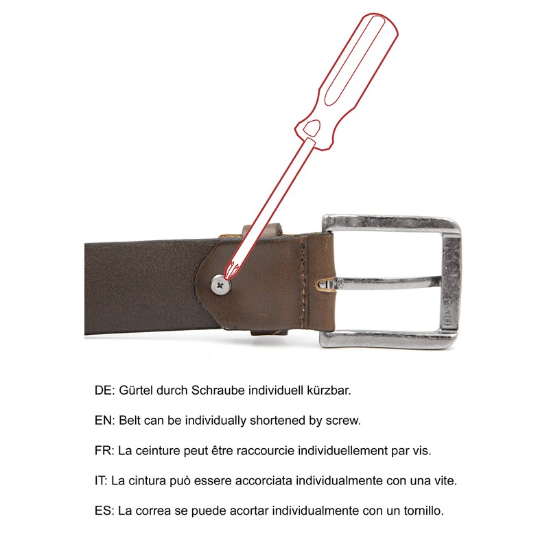 Red Bridge Men's Genuine Leather Belt Scratched, brown