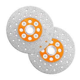 BRSCHNITT Diamond Cutting Disc 100 mm Double-Sided for Cutting and Grinding Granite Marble Tile Natural Stones (2 Pieces)