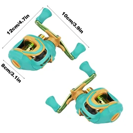 AIMALL Baitcasting Fishing Reel Water Drop Wheel with Magnetic Brake System, Anti-Explosive Line Long Casting Reel for Freshwater Saltwater, Left/Right Hand