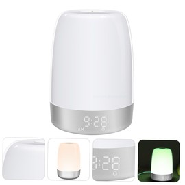 Alipis Timed Led Alarm Clock Light Wake up Night Lamp Touch Control Ambient Light for Bedroom