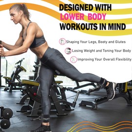 AOHO MOOON (Pair Ankle Strap for Cable Machine Attachments, Gym Accessories for Women and Men, Neoprene Ankle Cuffs for glute Kickback, Leg Workouts ande Booty Hip Abductors Exercise (Pair, Blcak)