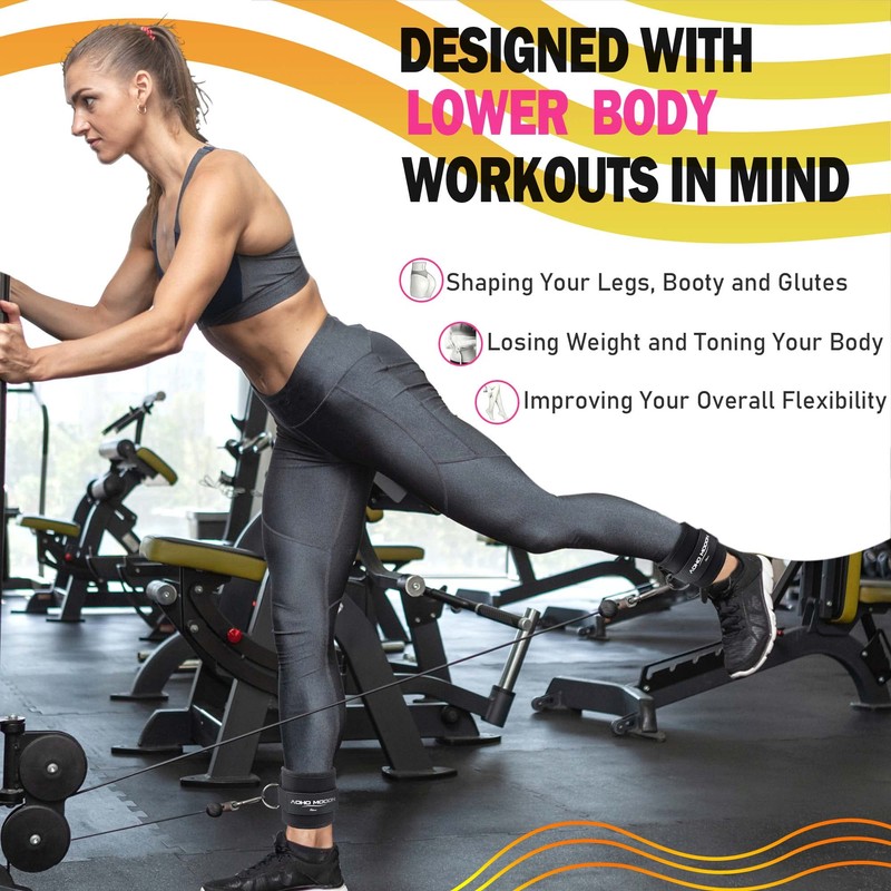 AOHO MOOON (Pair Ankle Strap for Cable Machine Attachments, Gym