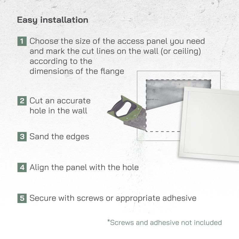 Vent Systems 16" x 12" Inch White Plastic Access Panel