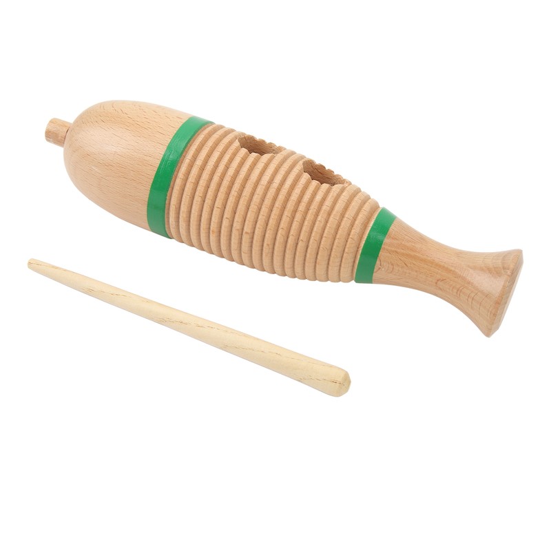 Fish Shaped Guiro Wooden Latin Percussion Musical Instruments with Rhythm