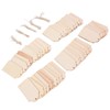 50pcs Wood Pieces DIY Natural Rustic Unfinished Wood with Hemp