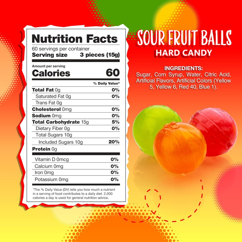 Sour Balls Hard Candy | 2 Pound Bag | Assorted